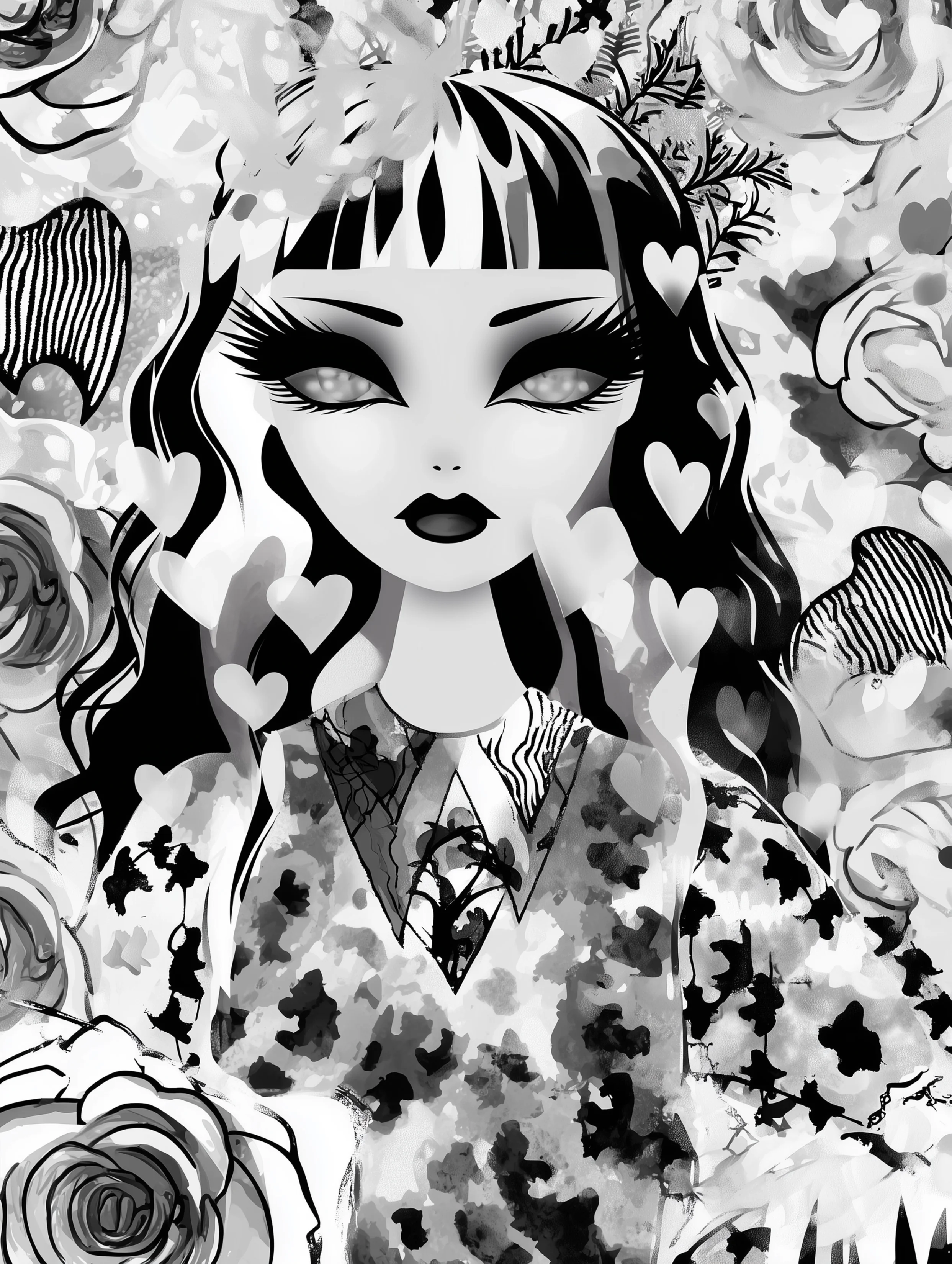 Free printable vampire coloring page for adults featuring a regal vampire lady